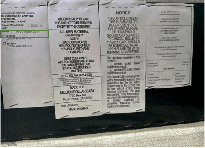 Batch/Lot number is found on the label under the footrest
