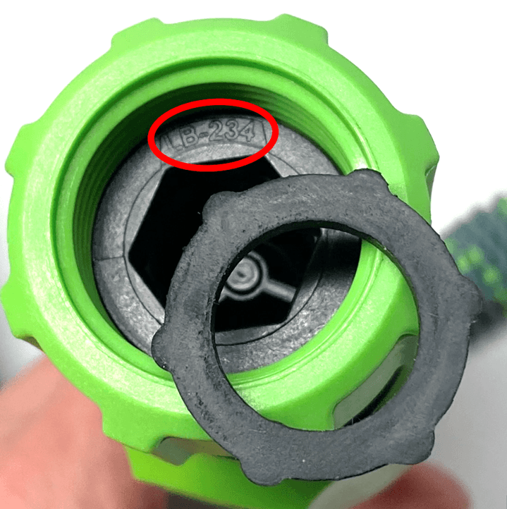 Date Code Marking Located Under Rubber Washer