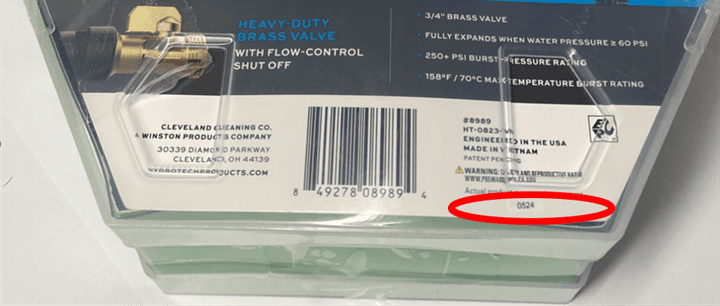 Date of Manufacture Location on Packaging