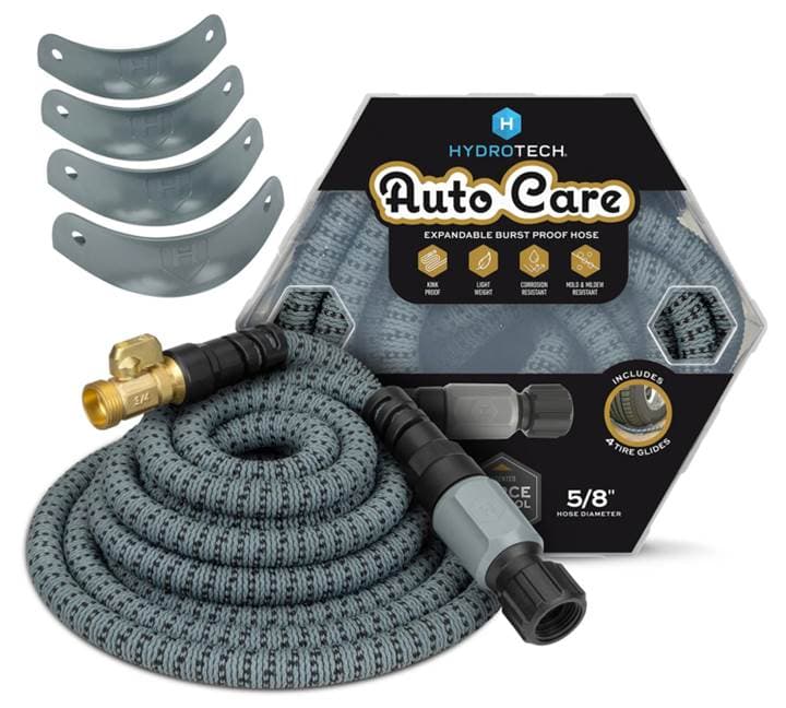 Recalled HydroTech 5/8-inch x 60-foot Expandable Burst-Proof Hose in “Auto Care” Kit with Tire Glides