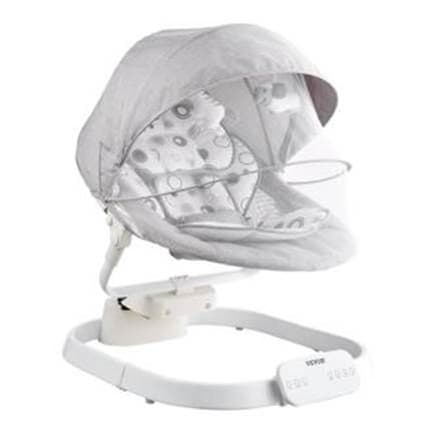 Recalled Vevor Baby Swing in White/Gray with White Base and Mosquito Net, Model Number BB501