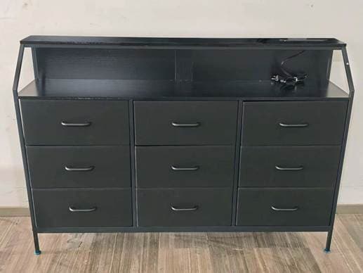 Recalled KKL Fabric 9-Drawer Dresser in black (front)