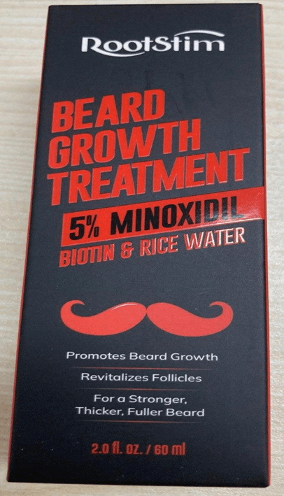 Recalled RootStim Beard Growth Serum Packaging (Front)