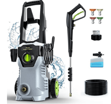 Recalled Patoolio US pressure washer with four Quick Connect nozzles and foam cannon