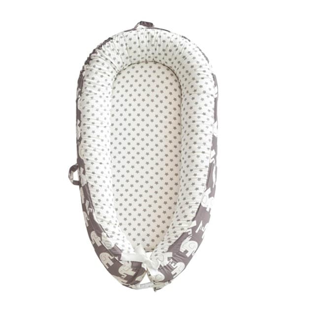 Recalled Belivium Baby Lounger - White and Grey Elephant