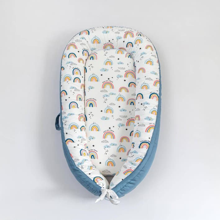 Recalled Belivium Baby Lounger - Blue Rainbow