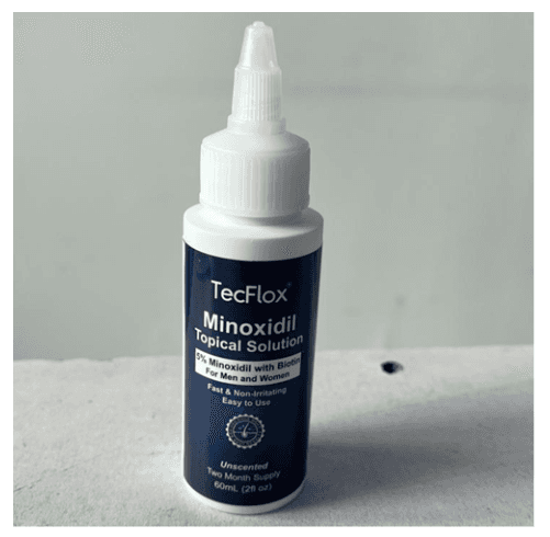 Recalled TecFlox Topical Solution - hair and beard growth serum bottle