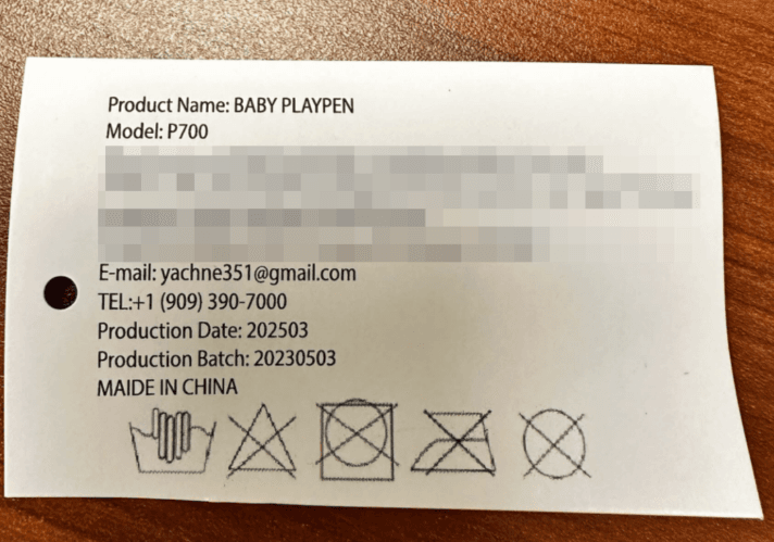 Removable tag with model number "P700"