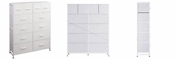 Recalled WLIVE Fabric 12-Drawer Dresser in White