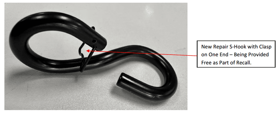 Free replacement S-hook with clasp