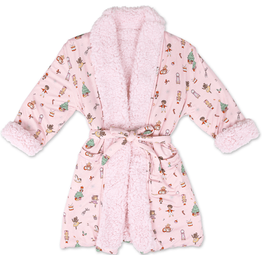 Recalled Bellabu Bear Children's Robe - Nutcracker Pink