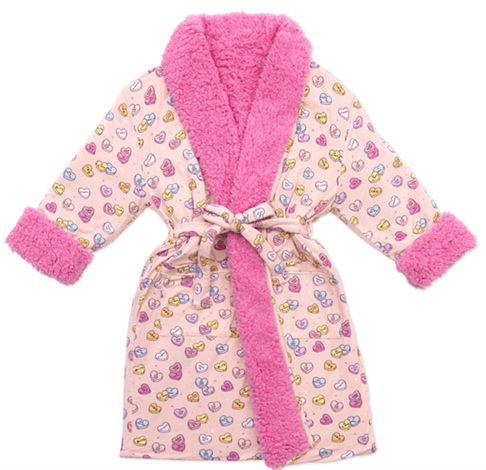 Recalled Bellabu Bear Children's Robe - Candy Hearts Pink