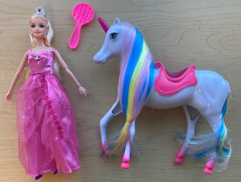 Recalled Bettina Doll Set with Magic Light Unicorn