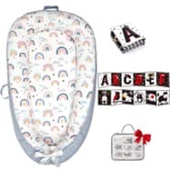 Recalled LXDSTRA Baby Lounger - Gray Rainbow