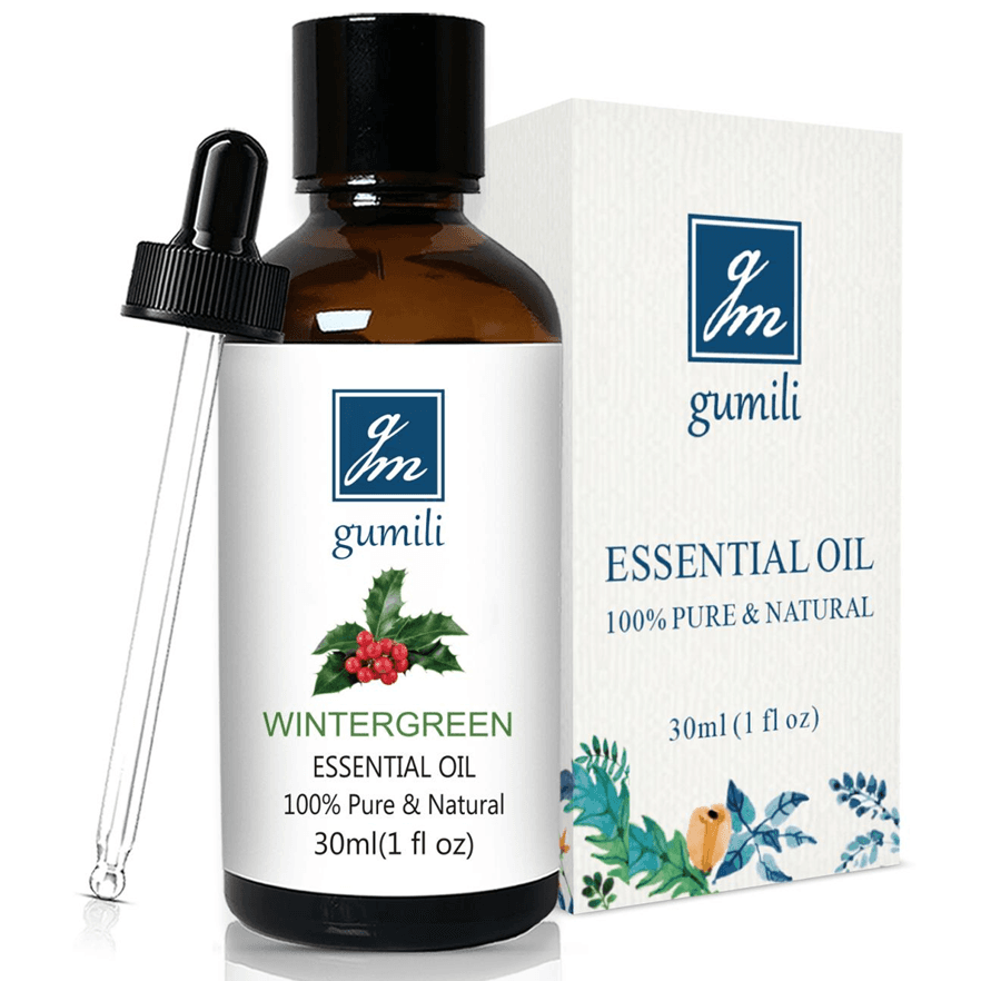 Recalled GM Gumili Wintergreen Essential Oil-Bottle and Box Front