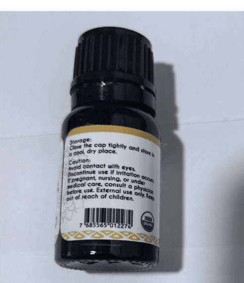 Recalled LOTUSJOY Sweet Birch Essential Oil Bottle - Back