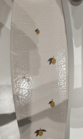 Close-up of Lemon print on the Recalled Konges Sløjd Scooter – model KS101544-P00038