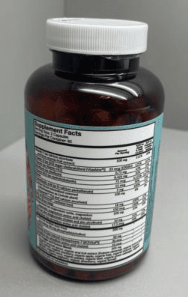 Recalled Dr. Fuhrman Gentle Prenatal Multivitamin + D3 (120ct) - back