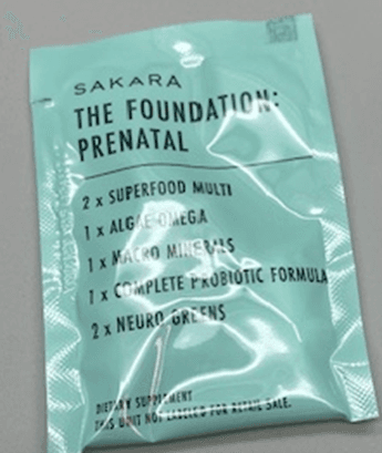 Recalled Sakara The Foundation: Prenatal (30pkts) - front inner packaging