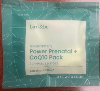 Recalled Bird&Be Female Fertility Power Prenatal + CoQ10 Pack (30pkts) - front inner packaging