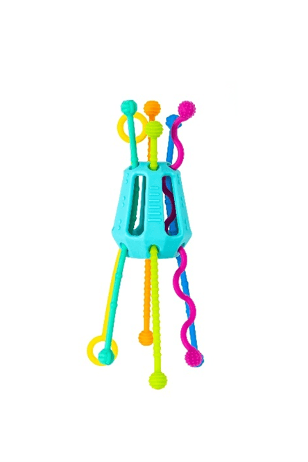 Recalled Zippee Activity Toy with Spherical Ends on Silicone Strings