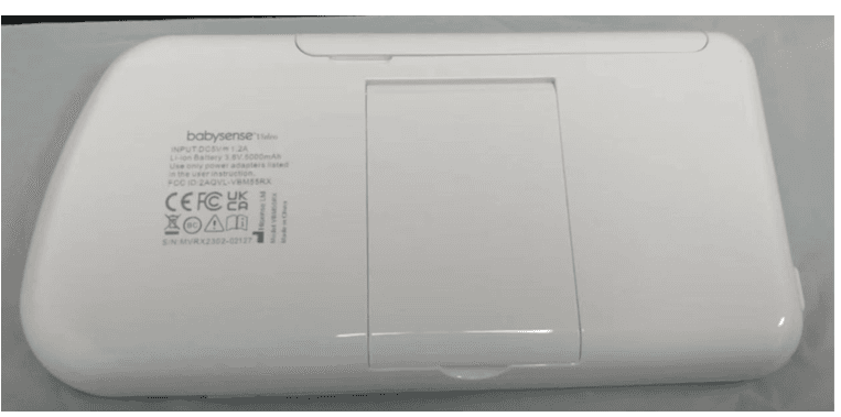 Recalled Babysense Max View 5.5" Baby Monitor display/parent unit - back view