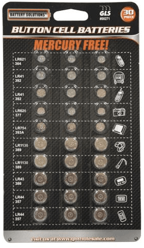 Recalled Mixed Button Cell Batteries, Item 00271