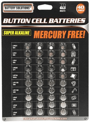 Recalled Mixed Super Alkaline Button Cell Batteries, Item 00272