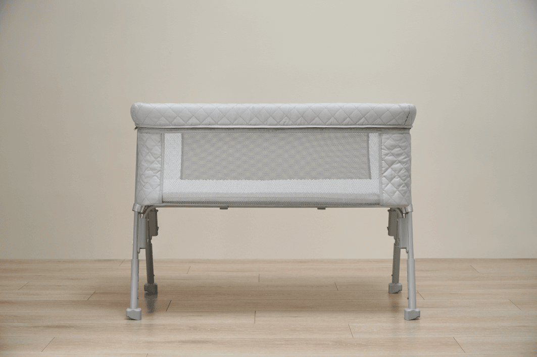 Recalled AirClub Convertible Bassinet – Front View light grey