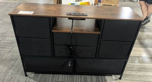 Recalled Furnulem Fabric 8-Drawer Dresser in brown (back)