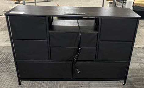 Recalled Furnulem Fabric 8-Drawer Dresser in black (back)