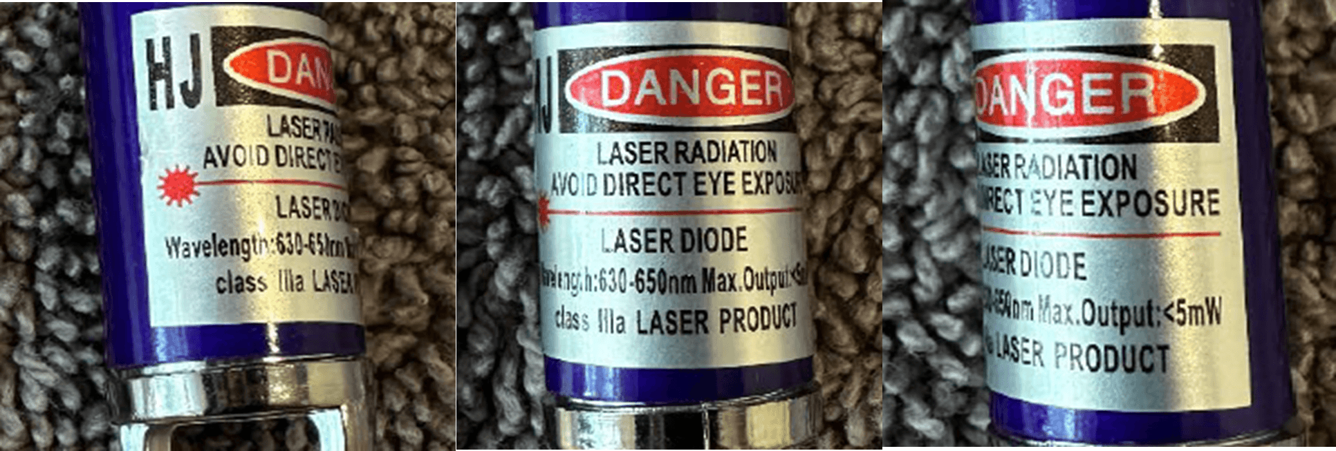 Recalled Mini Laser Pointer Keychains – Silver Sticker Labeling