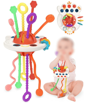 Recalled Yetonamr Pull String Teething Toy – red