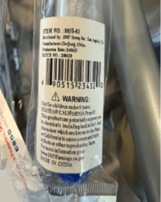 Close-up Example of Label on Packaging